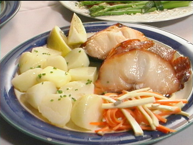 roasted sablefish serving